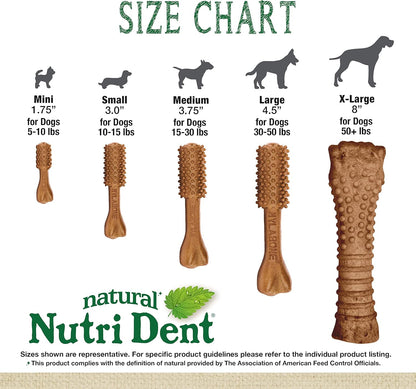 Nylabone Nutri Dent Dog Dental Chews - Natural Dog Teeth Cleaning & Breath Freshener - Dental