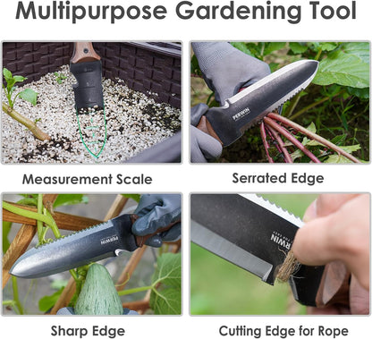 Hori Hori Garden Knife, Garden Tools with Sheath for Weeding,Planting,Digging, 7" Stainless Steel