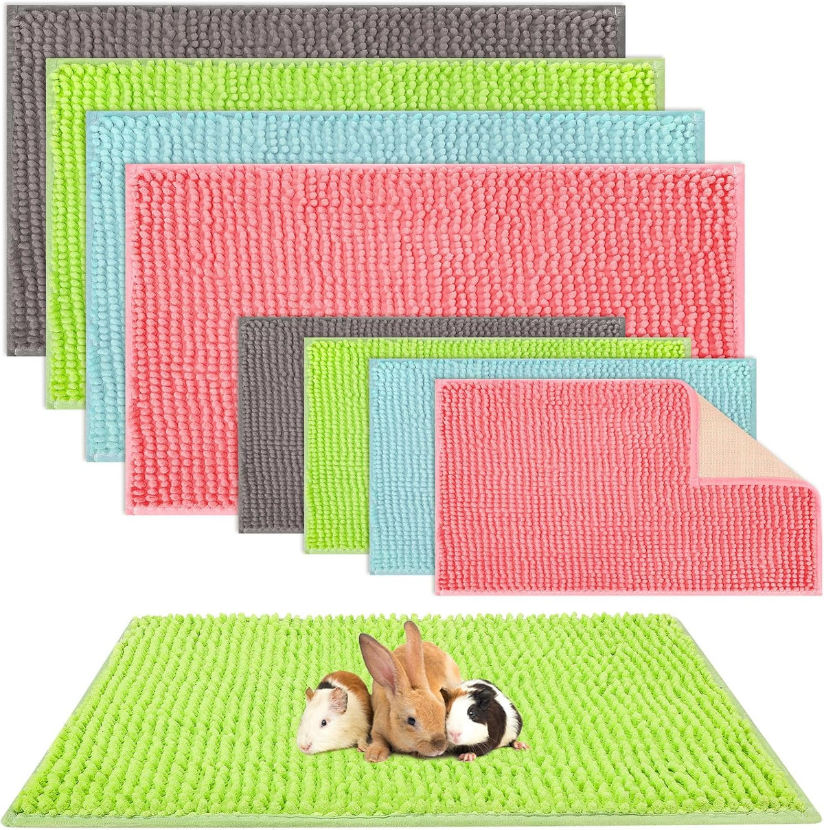 Barydat 8 Pcs Guinea Pig Cage Liner for Guinea Pig Cage Bedding Reusable Rabbit Mat Pad Washable