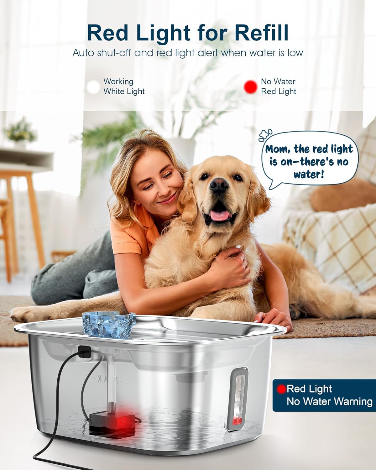 Dog Water Fountain Pump Replacement for D2341, D2419, D2223, D2322 Models, Pet Water Fountain
