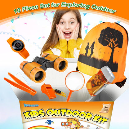 Kids Explorer Kit & Bug Catcher Kit, Camping Gear for Kids, Outdoor Exploration Set with Backpack &