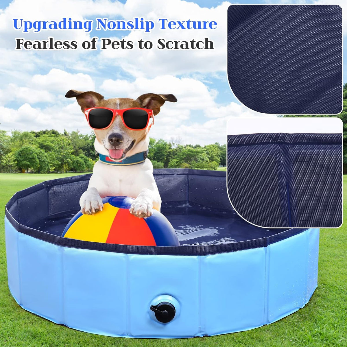 Foldable Dog Bath Swimming Pool Plastic Kiddie Pool Professional Tub Collapsible Grooming Bathtub
