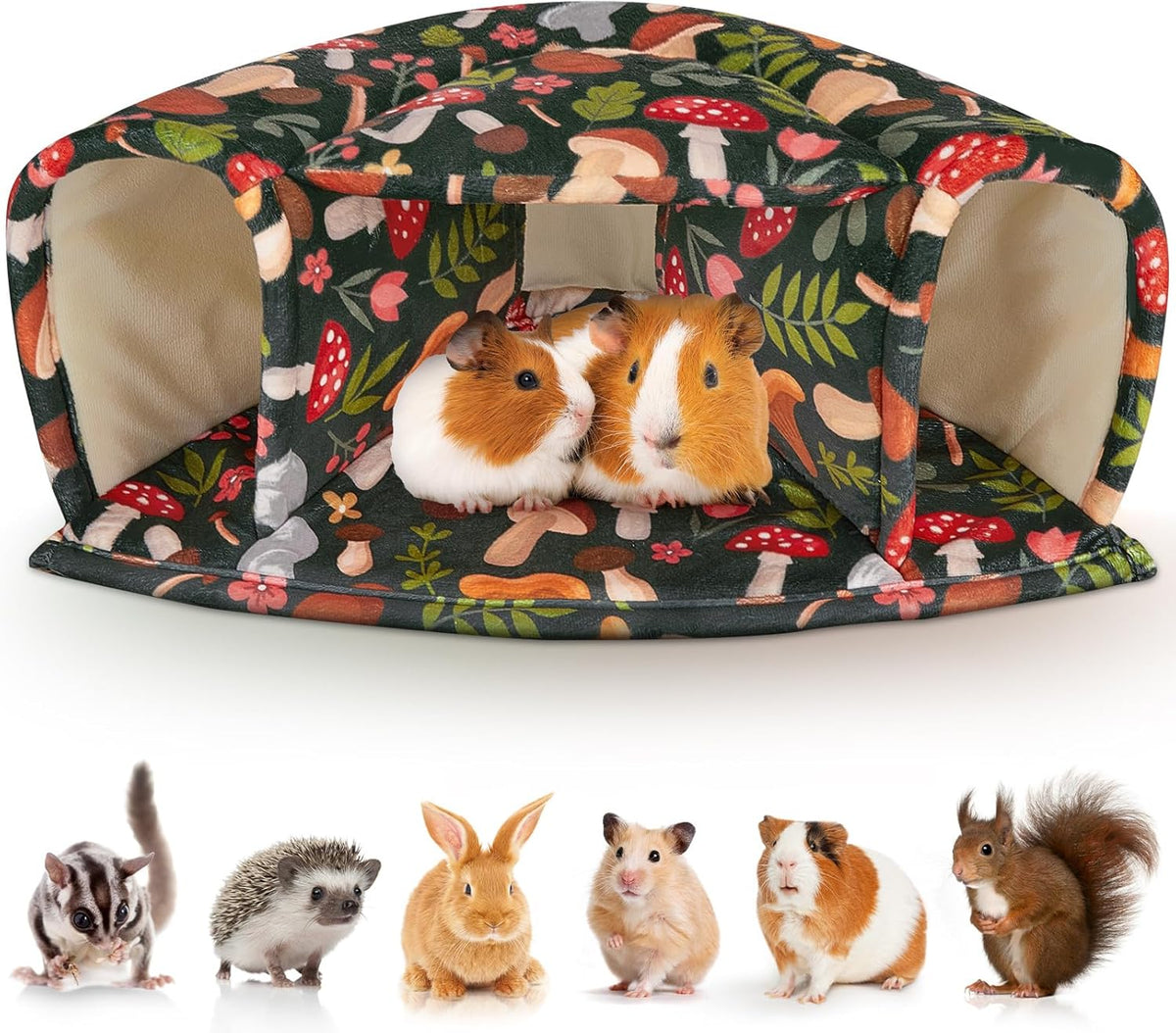 Unicorn Catcher Guinea Pig Hideout - Large Cozy Bed, Warm House, Washable Tunnel Accessories for