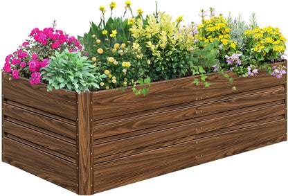 SnugNiture Galvanized Raised Garden Bed 8x4x2FT Outdoor Large Metal Planter Box Steel Kit for