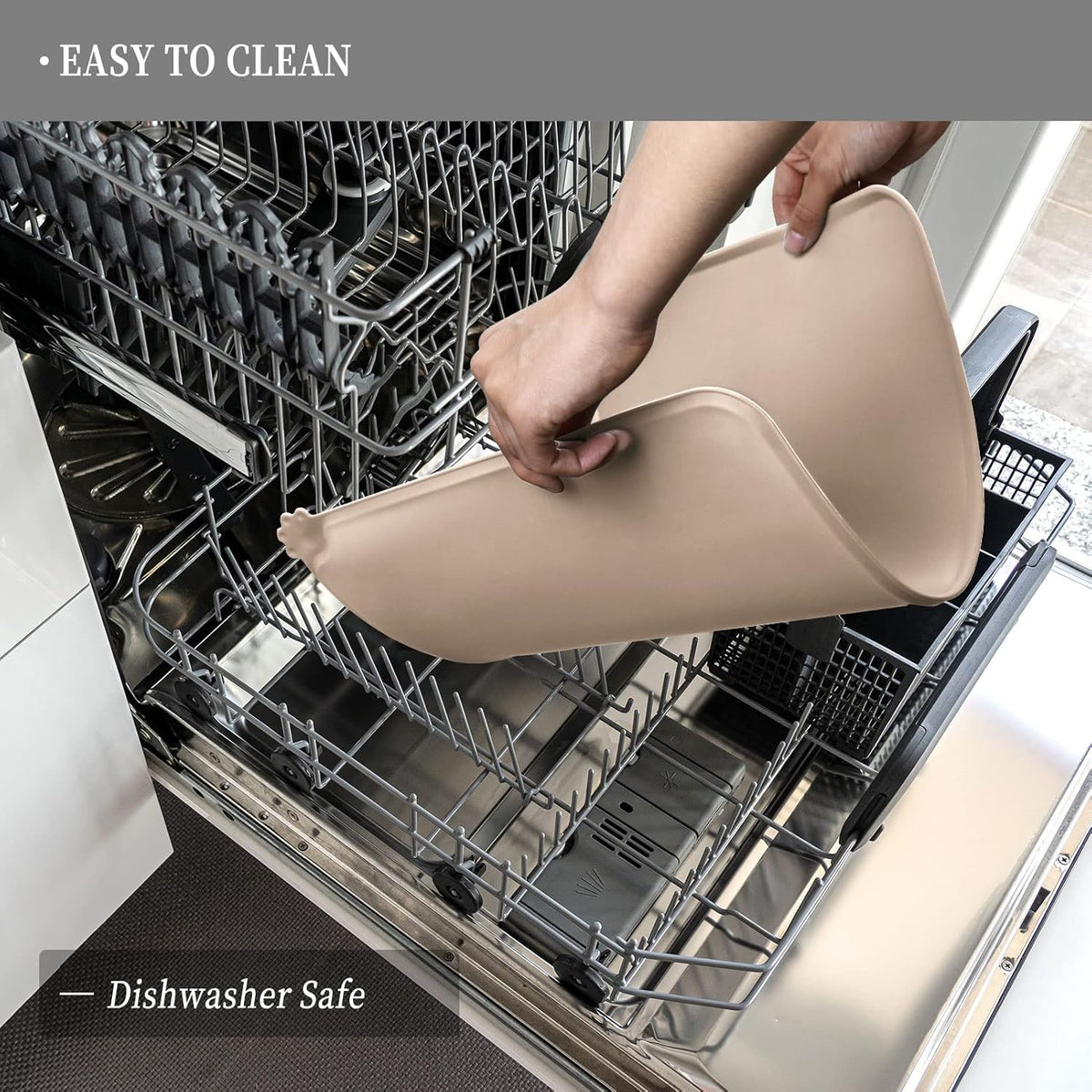 Waterproof Pet Feeding Mat with High Raised Edges, Heavier and Thicker Placemats for Cat Dog Water