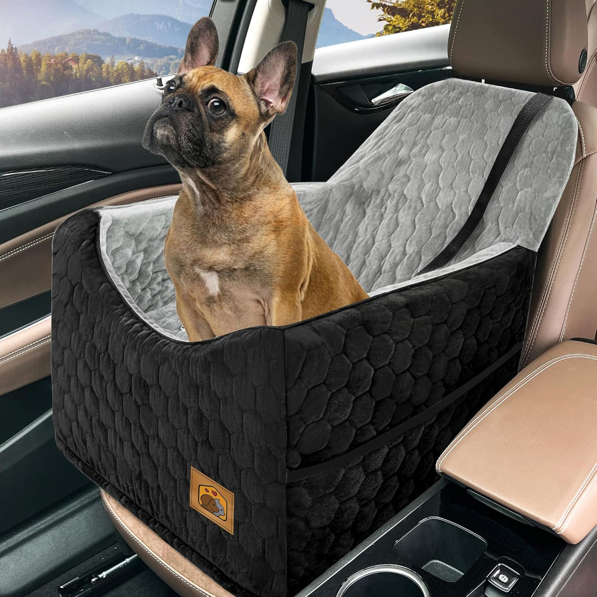 Dog Car Seat for Small/Medium Dogs, Memory Foam Dog Booster Seat, Travel Safety Per Car Seat with