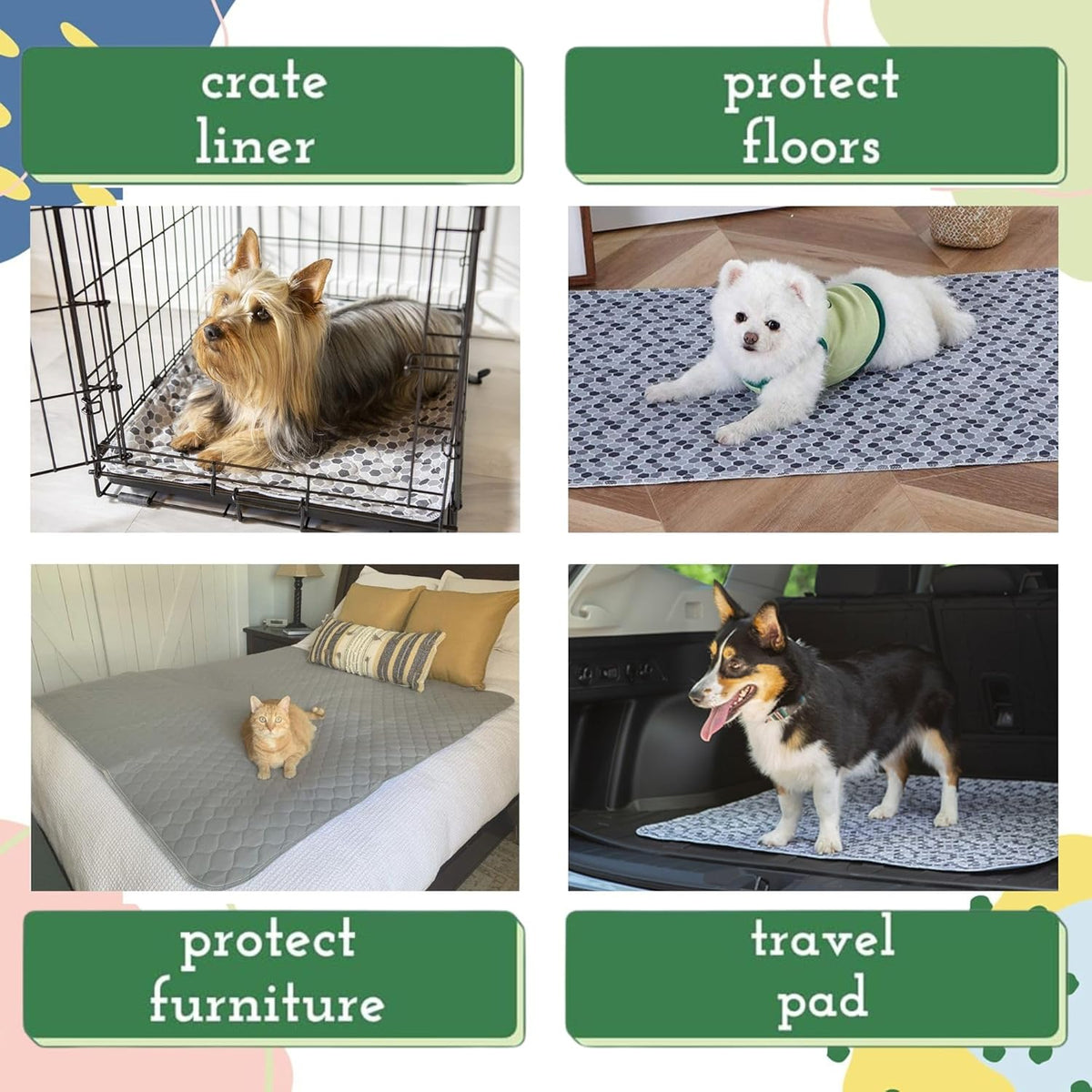 Caldwell's Pet Supply Co. 24x36 Potty Pads, Washable Pee Pads for Dogs, Reusable Pee Pad for Dogs