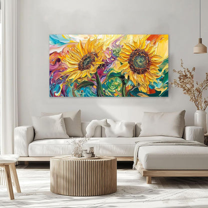 Large Sunflower Wall Art Canvas Living Room Floral Flower Pictures Framed Prints Oversize Wall