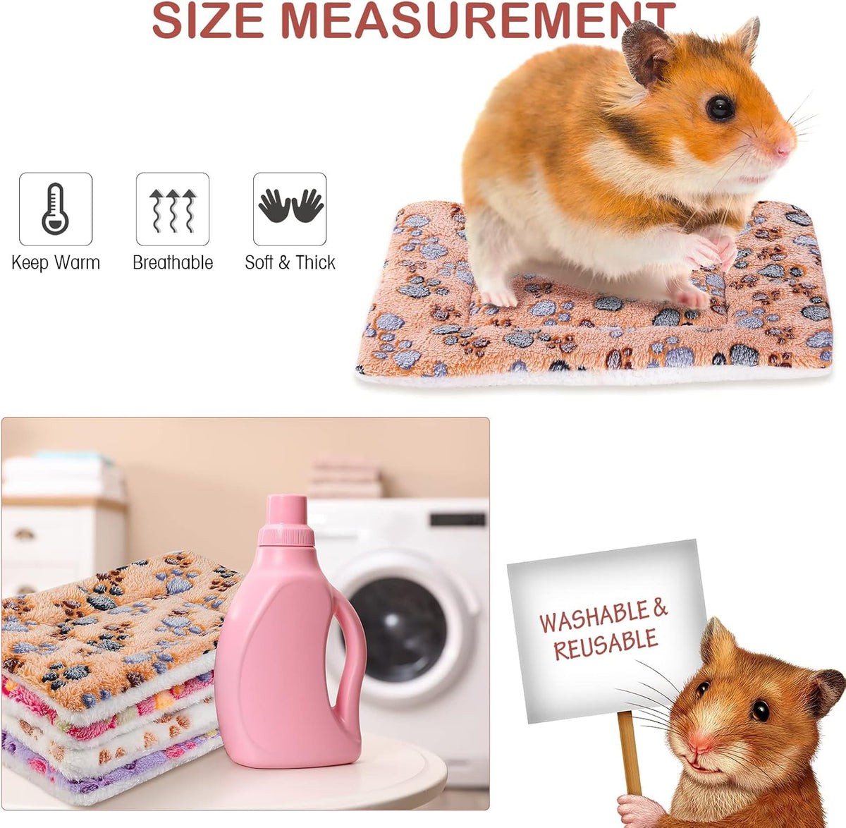 4 Pack Ultra Soft Dog Cat Bed Mat with Cute Prints Reversible Fleece Dog Crate Kennel Pad Cozy