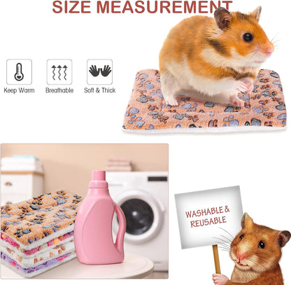4 Pack Ultra Soft Dog Cat Bed Mat with Cute Prints Reversible Fleece Dog Crate Kennel Pad Cozy