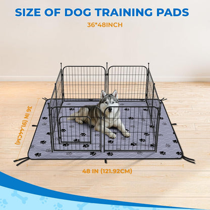Fostanfly Washable Pee Pads for Dogs, 2 Pack 36"x48" Superior Reusable Puppy Pads, Waterproof Mat