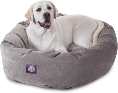 Majestic Pet 40 Inch Micro Velvet Calming Dog Bed Washable 40x29x9 (inch) – Cozy Soft Round Donut