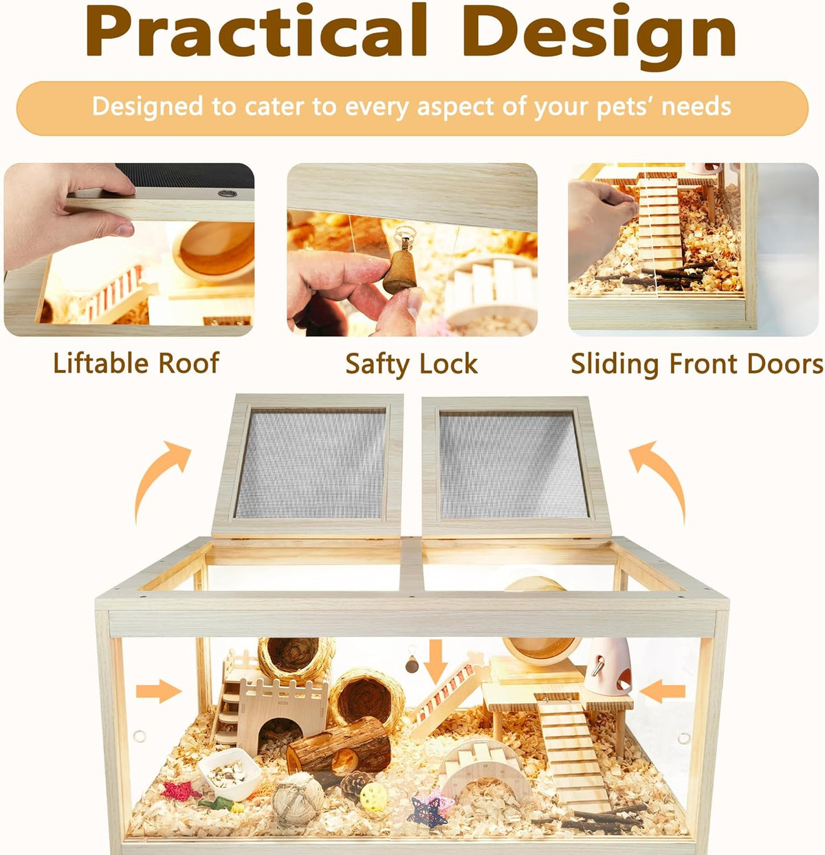 Prolee Hamster Cage Chewproof, Mice and Rat Habitat with Transparent Sides, Hamster House with