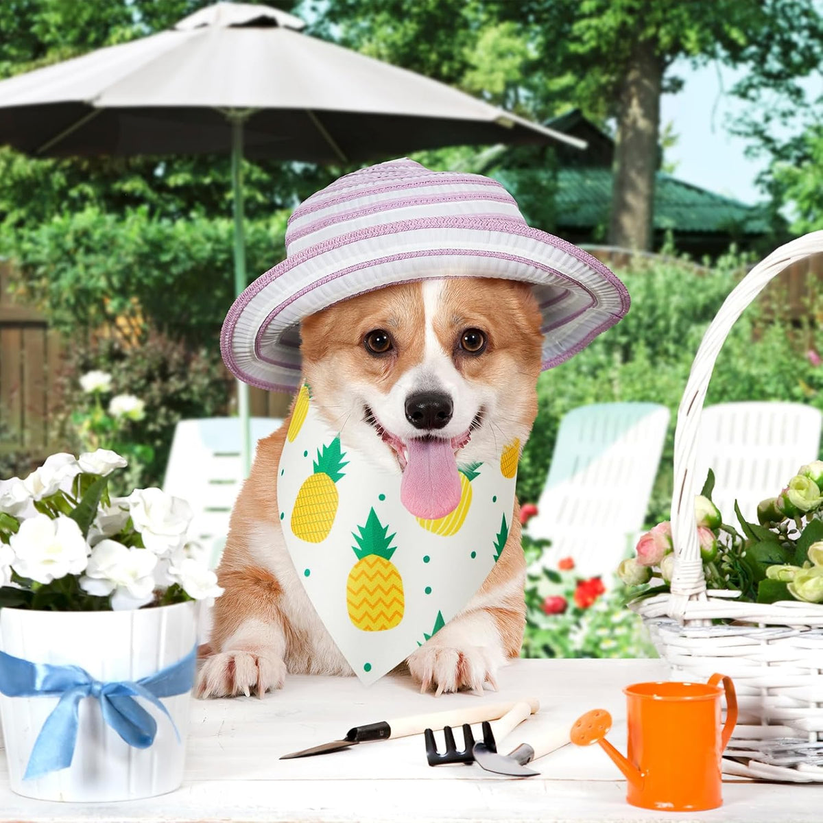 Weewooday 50 Pcs Fruit Dog Bandanas Bulk for Dogs Soft Bibs Adjustable Triangle pet Bandana for
