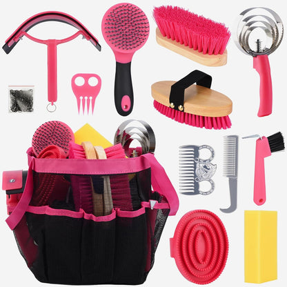 Horse Grooming Kit 13 Piece, Horse Brushes for Grooming Supplies with Tote Bag, Horses Tack Brush