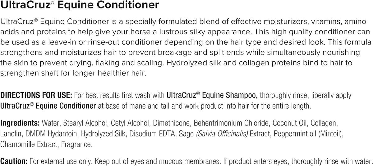 UltraCruz® Equine Shampoo, Conditioner, Hydrogen Peroxide, Fly & Tick Spray, 1 Gallon Each