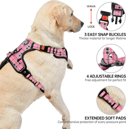 NESTROAD No Pull Dog Harness with Leash, Reflective No Choke Pet Vest Harness,Adjustable Soft