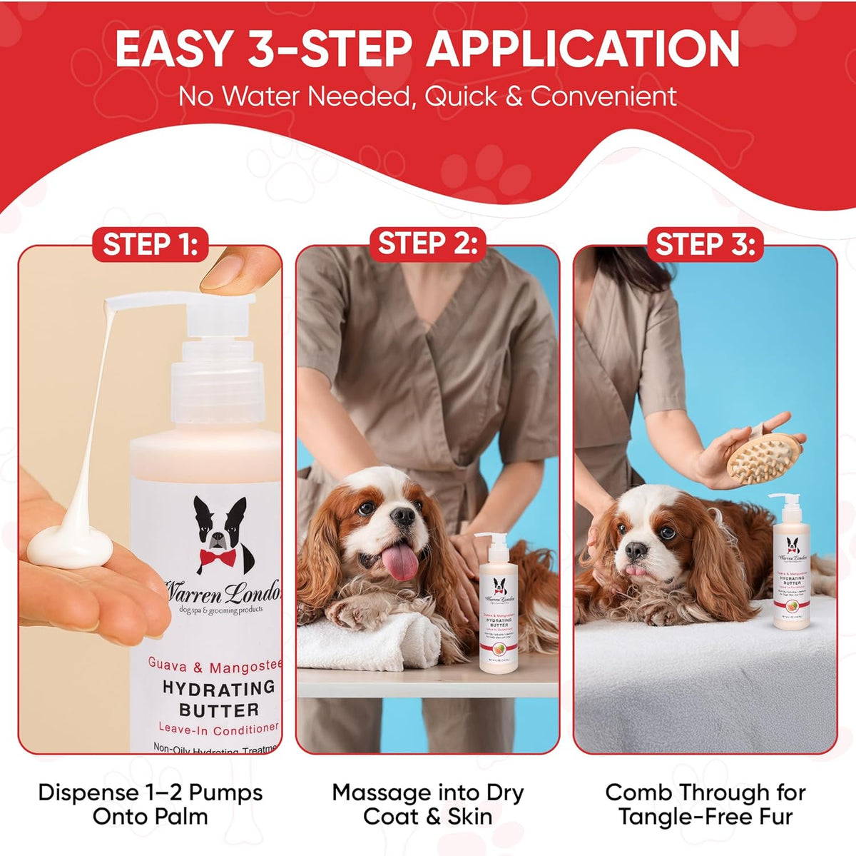 Warren London Hydrating Butter Leave in Pet Conditioner for Dogs | Lotion for Skin and Coat | Aloe
