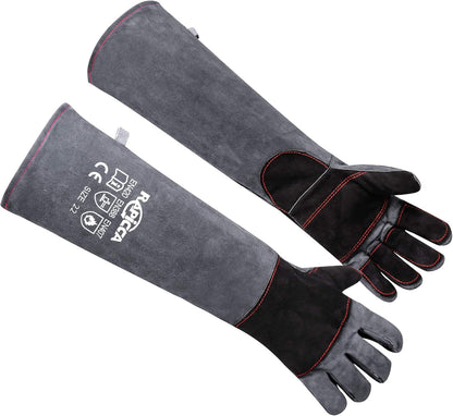 RAPICCA Animal Handling Gloves Bite Proof Reinforced Leather Padding Dog,Cat Scratch,Bird Handling