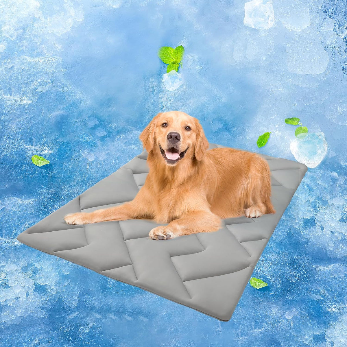 BEAUTYZOO Dog Cooling Mat for Large Dogs, 48"x28" Cooling Dog Bed Washable, Foldable Cat Ice Cool