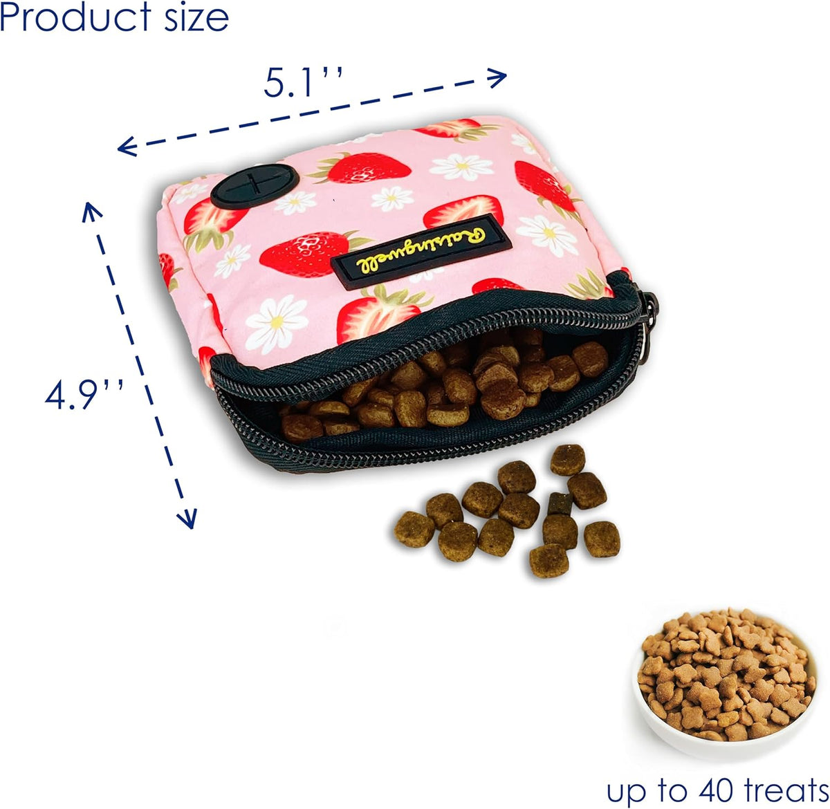 Dog Treat Pouch for Pet Walking and Training with Clicker Poop Bags Small Fanny Zipper Pack Holder