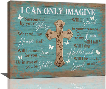 Rustic Christian Cross Wall Art I Can Only Imagine Pictures Farmhouse Butterfly Wall Decor Teal