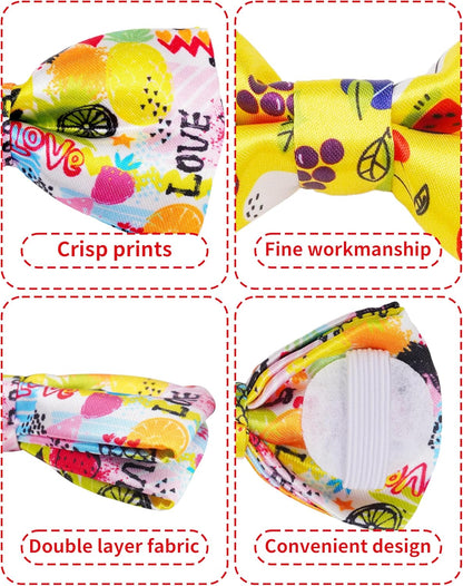 PET SHOW 10 Pack Fruit Small Dog Bow Ties Sliding Collar Attachments Puppy Cats Strawberry Bowties