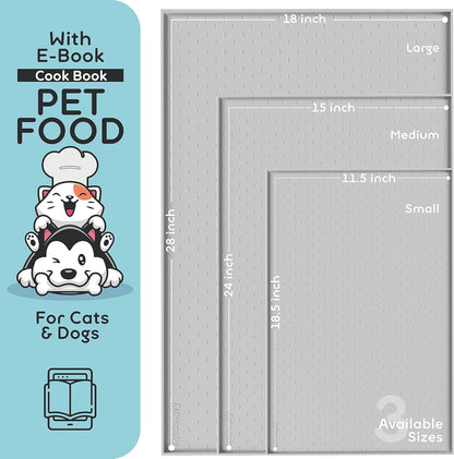 Dog Food Mat - Raised Edges Dogs Mat for Food and Water Prevent Spill, Waterproof Cat Food Mats
