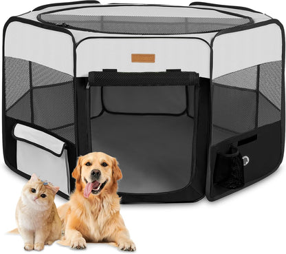 Dog Playpen, Portable Pet Play Pen for Cat, Puppies, Rabbits, Chickens, Foldable Large-Capacity Pet