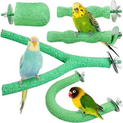 PINVNBY 5 Pack Bird Perch Resin Bird Beak Grinding Stone Parrot Cage Perch Stand Platform Foot