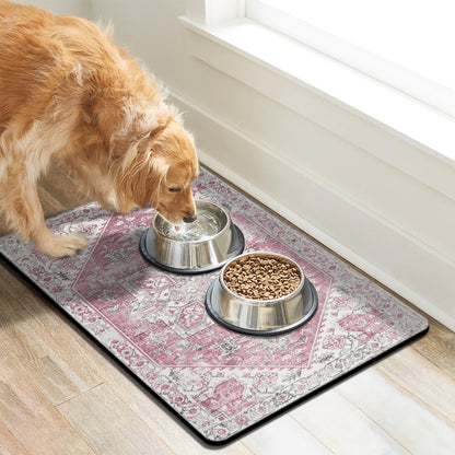 Dog Food Mats for Floors, Absorbent Dog Bowl Mat for Food and Water Dispenser Mat, Quick Dry Cat