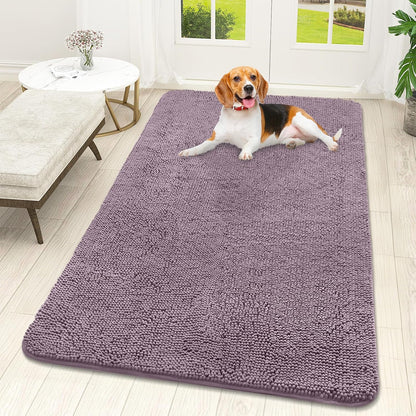 OLANLY Dog Door Mat for Muddy Paws 59x32, Absorbs Moisture and Dirt, Absorbent Non-Slip Washable
