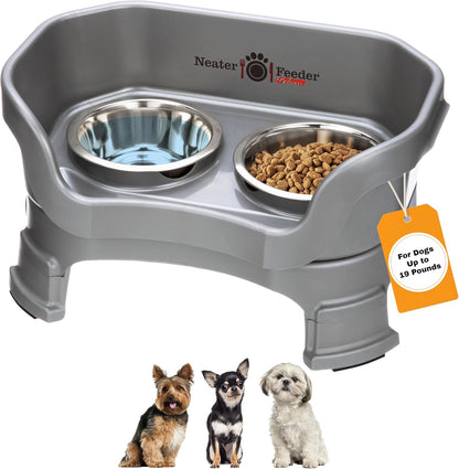 Neater Feeder Deluxe Mess Proof Dog Bowls Elevated for Small Breeds – Made in USA – No Spill Raised