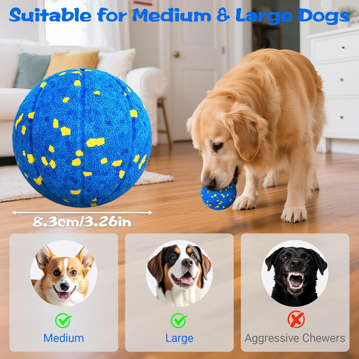 Smart Dog Ball Interactive Dog Toy with Remote Control,Automatic Moving,Bouncing and Rotating 3