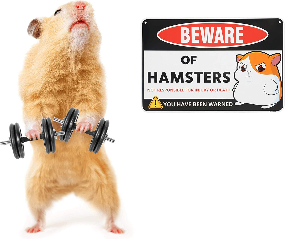 Venicor Hamster Sign Decor - 8 x 12 Inches - Aluminum - Hamster Cage Accessories - Hamster Gifts