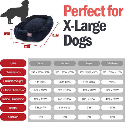 Majestic Pet Villa 52 Inch Shredded Memory Foam Dog Bed for X-Large Sized Dogs 52x35x11