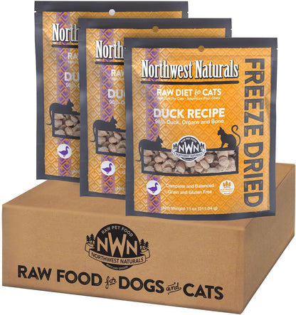 Northwest Naturals Freeze-Dried Duck Cat & Kitten Food – Bite-Sized Nibbles – Healthy, Limited