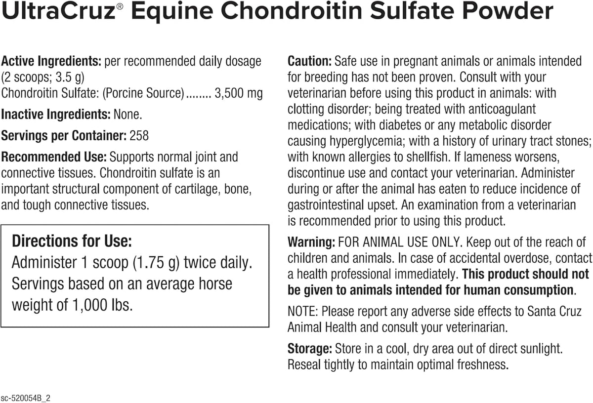 UltraCruz Equine MSM, Glucosamine Sulfate and Chondroitin Sulfate Horse Joint Supplement Bundle, 4
