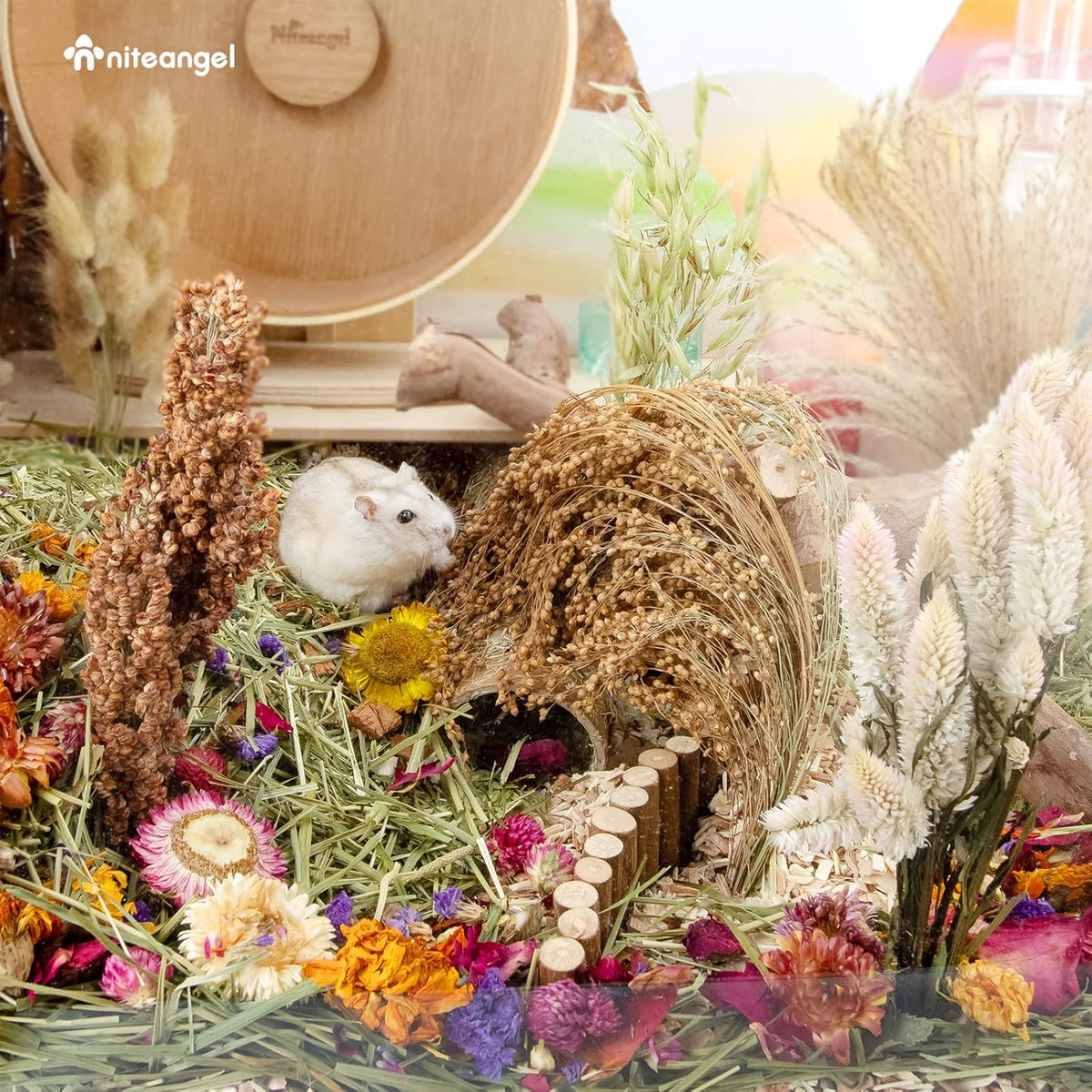 Niteangel Natural & Soft Hamster Bedding Mate Small Animal Habitat Decor for Syrian Dwarf Hamsters