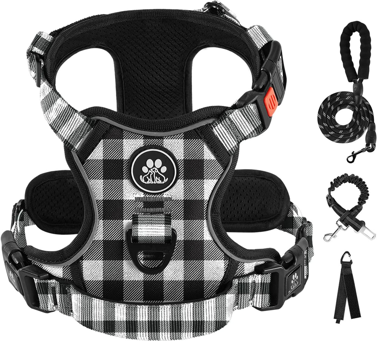 IVY&LANE No Pull Dog Harness with Leash Set, Reflective No Choke Pet Vest,Adjustable Oxford Dog