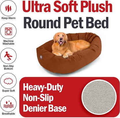 Majestic Pet 40 Inch Suede Shredded Memory Foam Mix Calming Large Dog Bed Washable 40 x 29 x 9