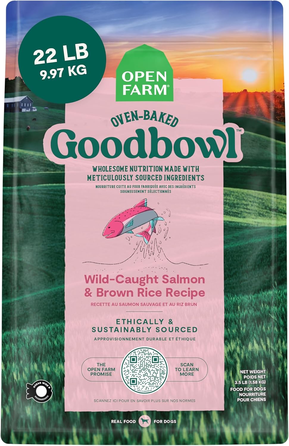 Open Farm Goodbowl, Oven-Baked Small Batch Dry Dog Food - Wild Caught Salmon & Brown Rice Recipe