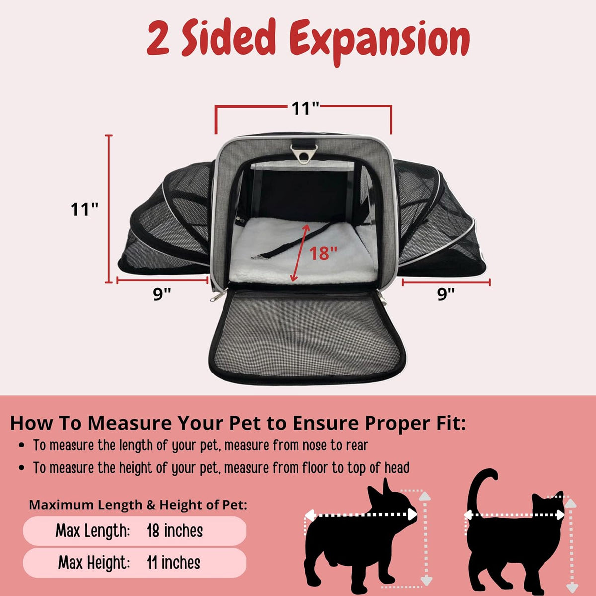 Airline Approved Expandable Premium Pet Carrier on Wheels- Two Sided Expandable Rolling Carrier