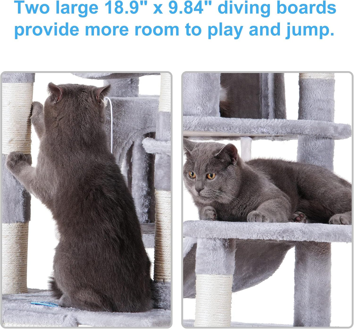 Hey-brother Cat Tree, 71 inches XL Large Cat Tower for Indoor Cats, Multi-Level Cat House with 3