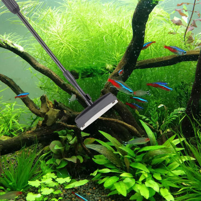 hygger Carbon Fiber 6 in 1 Aquarium Cleaning Tool Kit Al-gae Scraper Scrubber Pad Sponge Telescopic