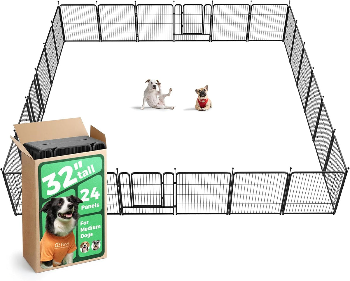 FXW Rollick Unleashed Dog Playpen for Indoor, Yard, RV Camping, 32 inch 24 Panels for Small and