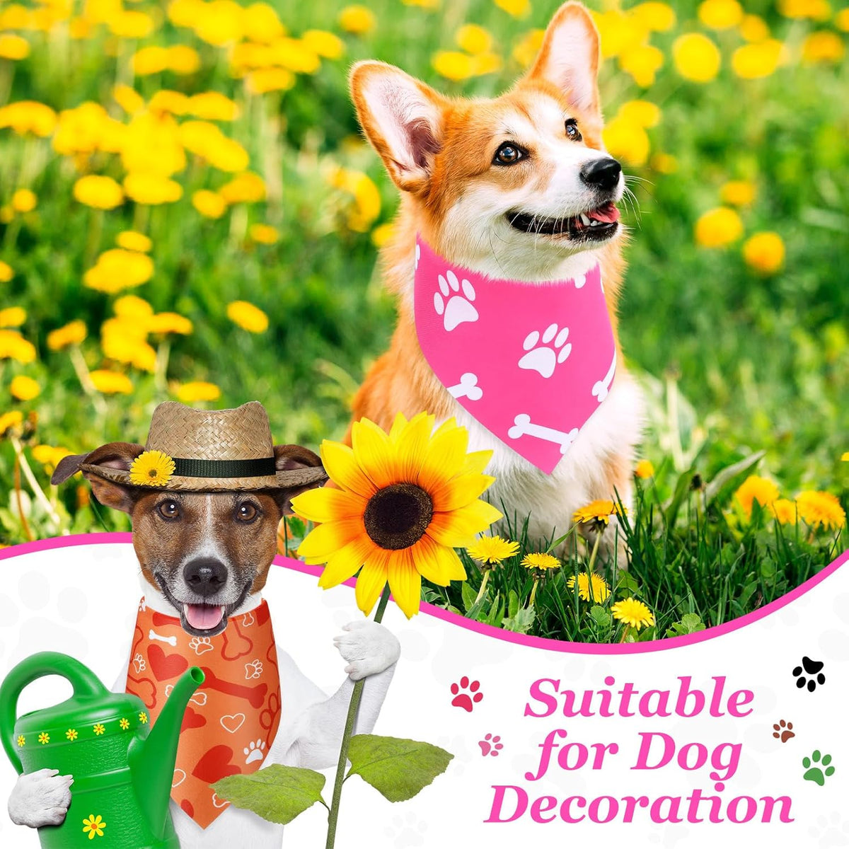 Abbylike 200 Pcs Halloween Paw Print Dog Bandanas Bulk Cute Footprint Bandanas for Dogs Triangle