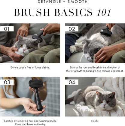 Tweezerman Dog and Cat Slicker Brush for Small Pets, Grooming Brush with Coated Bristles to Prevent