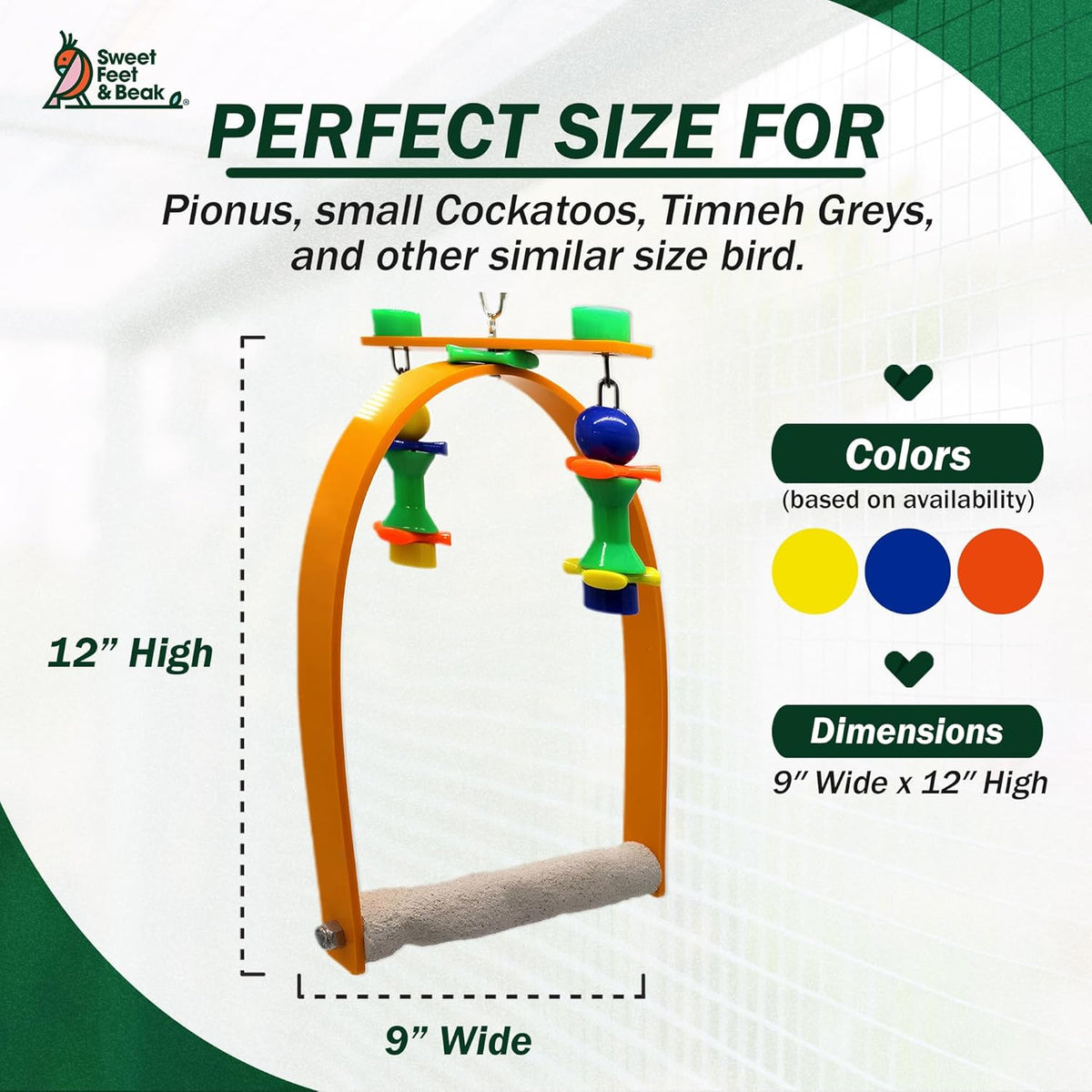Medium Whirly Bird - Perfect Cage Toy Stimulates Visual and Physical Activity - Safe, Non-Toxic