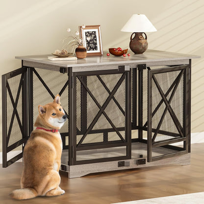 COZPAW Large Dog Crate Furniture - 48 inch Heavy Duty Dog Kennel Indoor for XLarge Breed with
